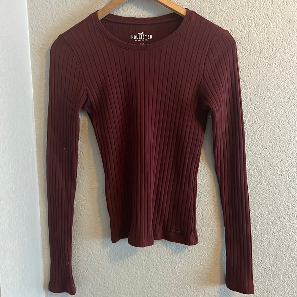 Maroon Long Sleeve, Tight Fitted Shirt